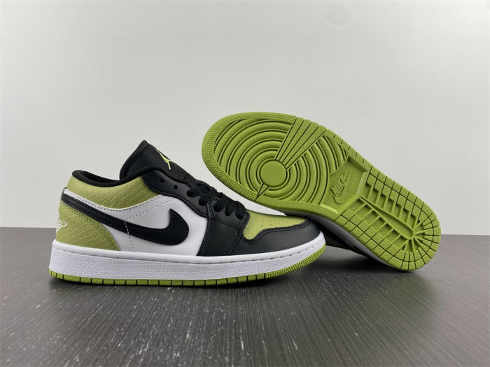 air jordan 1 low snakeskin vivid green dx4446-301