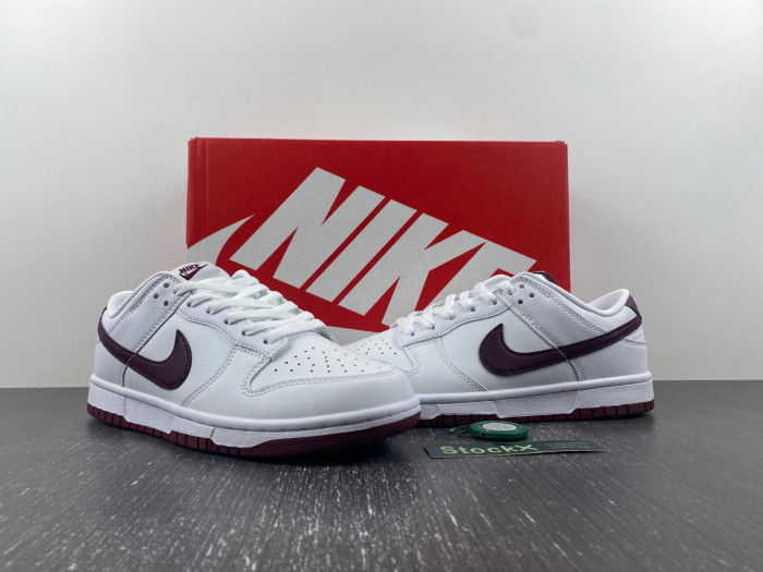 nike dunk low white night maroon dv0831-102
