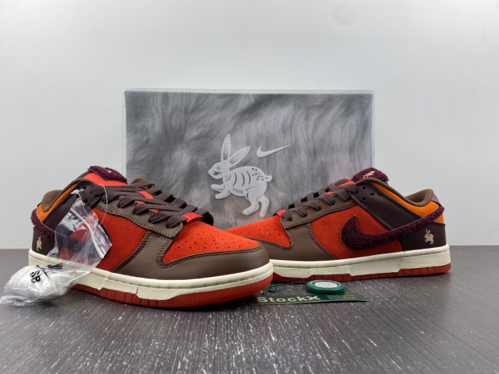 nike dunk low prm year of the rabbit light crimson fd4203-661