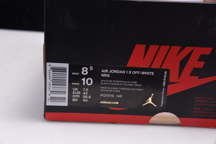 air jordan 1 x ow university blue aq0818-148