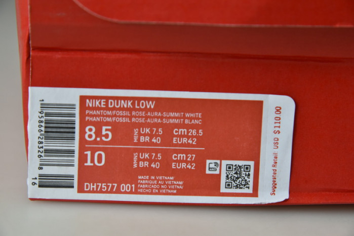 nike dunk low fossil rose dh7577-001