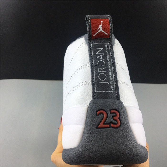 jordan 12 retro white dark grey (gs) 153265-160