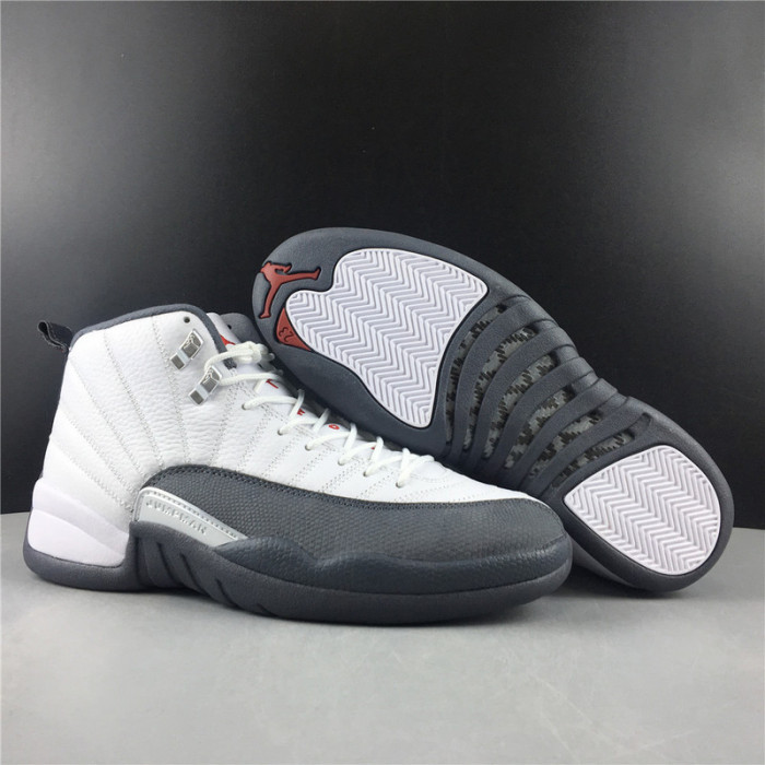 jordan 12 retro white dark grey (gs) 153265-160