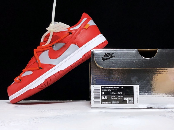 nike dunk low ow university red ct0856-600