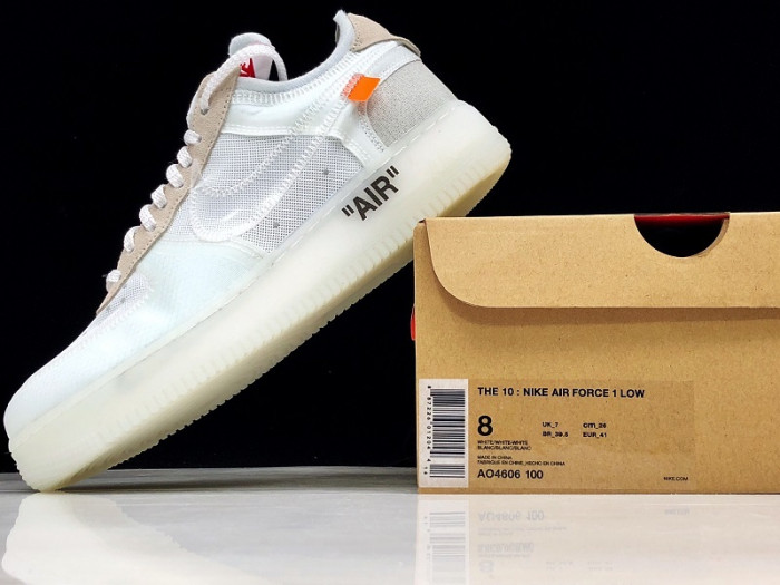 ow nike air force 1 low white ao4606 -100