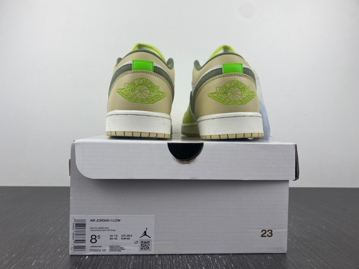 air jordan 1 low sail white oil green fd9906-131