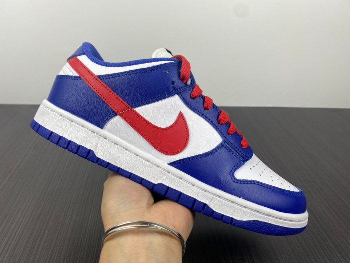 nike dunk low bright crimson game royal cw1590-104