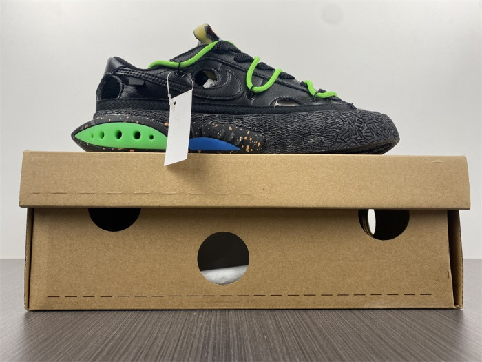nike blazer low x ow "black / green" dh7863-001