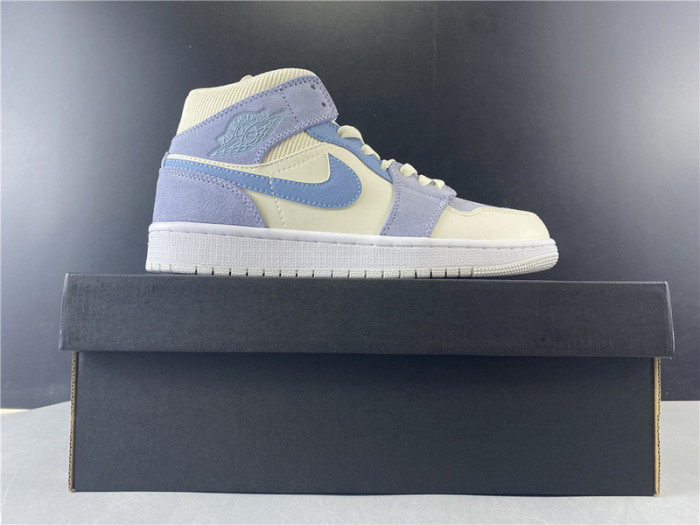 air jordan 1 mid mixed textures blue da4666-100