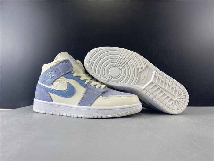 air jordan 1 mid mixed textures blue da4666-100