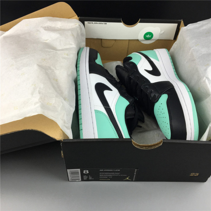 air jordan 1 low emerald toe 553558-117